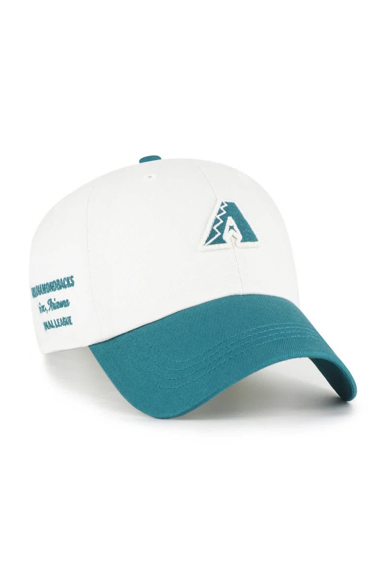 Men's '47 White/Teal Arizona Diamondbacks Contemporary Tonal Clean Up Adjustable Hat, Alternate, color, White