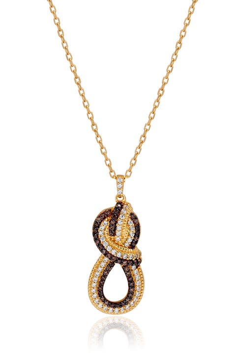Pavé Cubic Zirconia Twisted Knot Pendant Necklace