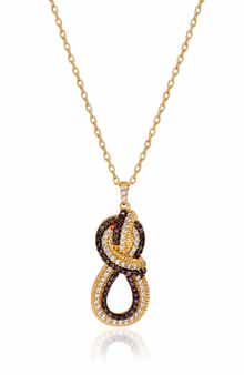 SUZY LEVIAN Pavé Cubic Zirconia Twisted Knot Pendant Necklace
