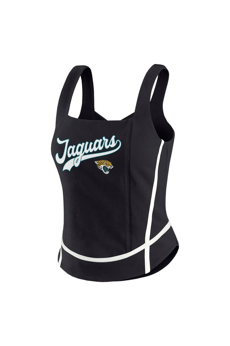 Women's WEAR by Erin Andrews Black Jacksonville Jaguars Square Neck Tank Top, Alternate, color, Black