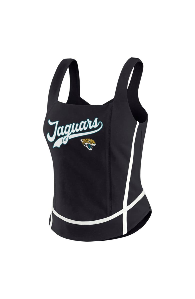 WEAR by Erin Andrews Women's WEAR by Erin Andrews Black Jacksonville Jaguars Square Neck Tank Top, Alternate, color, Black