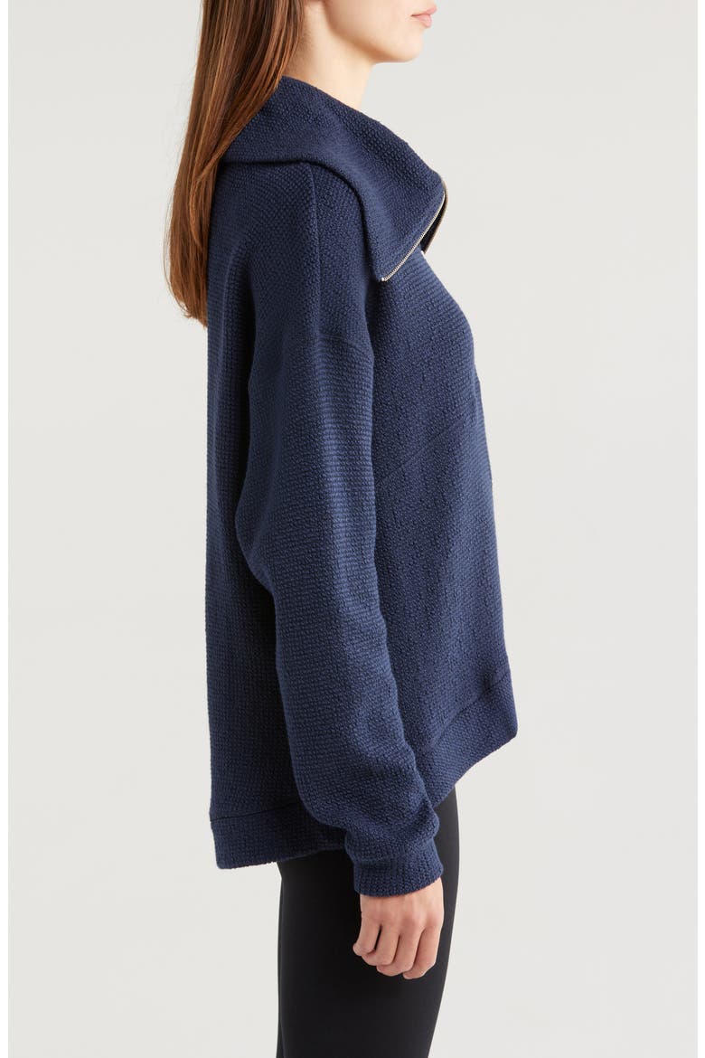 Restful Bouclé Half Zip Pullover, Alternate, color, NAVY BLUE