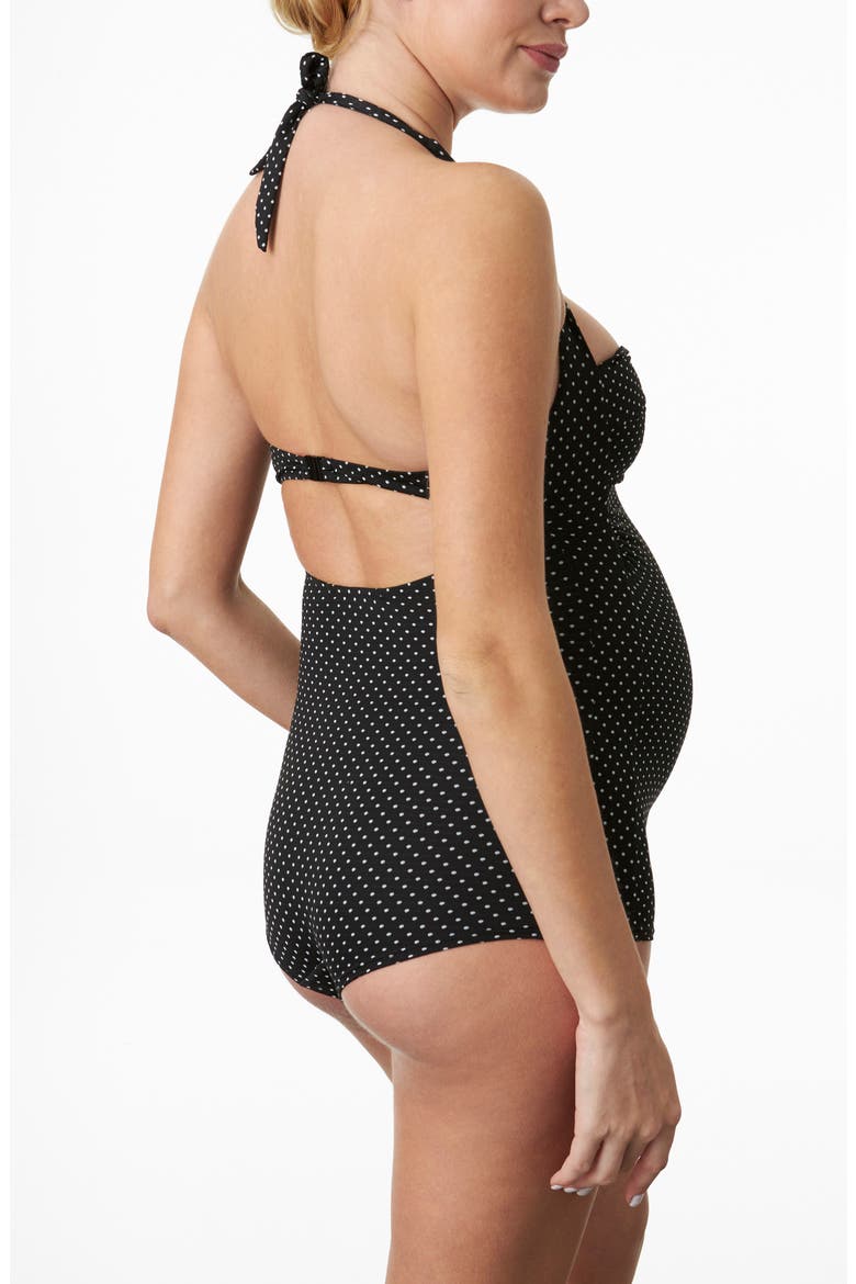 Montego Bay Jacquard One-Piece Maternity Swimsuit, Alternate, color, BLACK