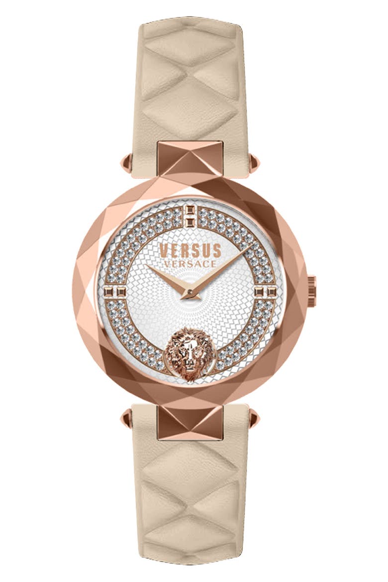 Covent Garden Leather Strap Watch, 36mm, Main, color, ROSEGOLD