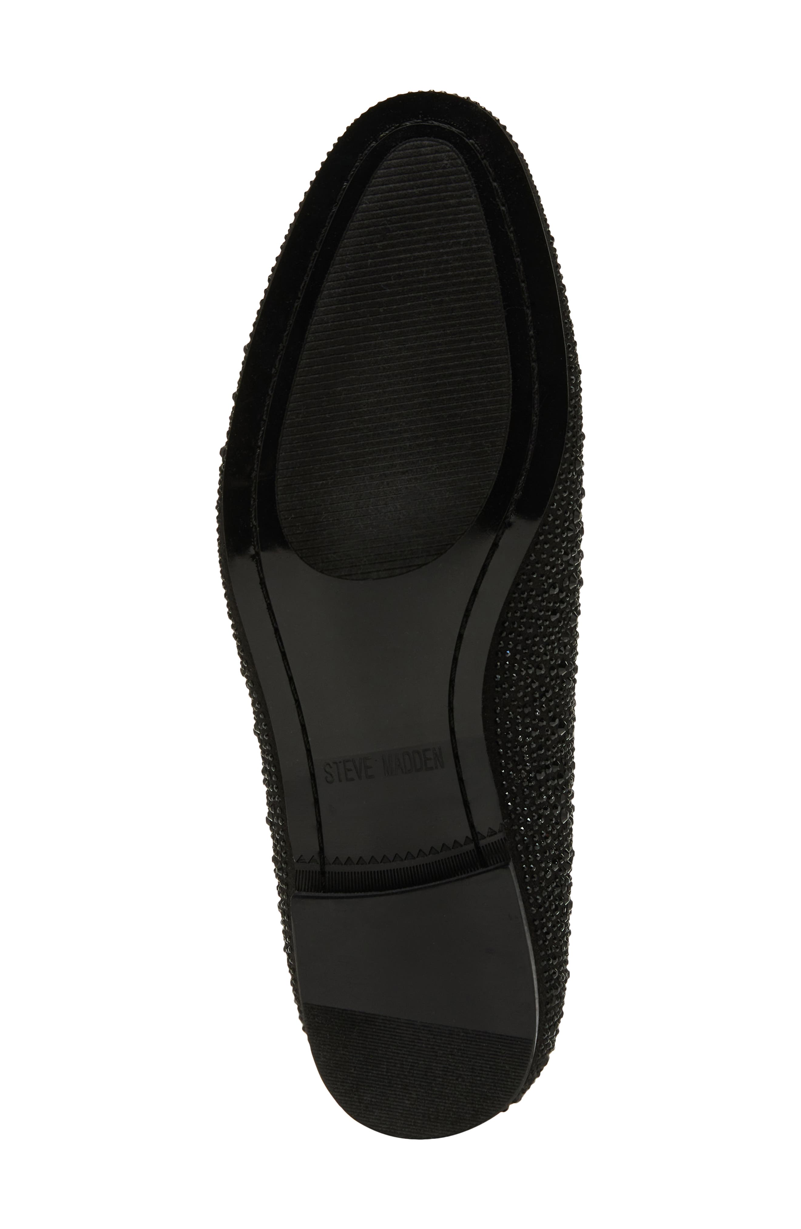 Steve Madden Cash Crystal Loafer, Alternate, color, Black