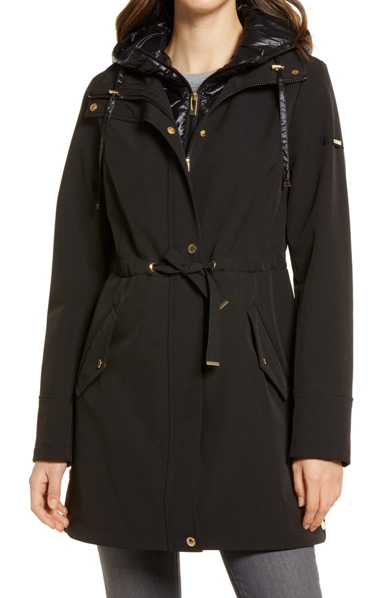 Via Spiga Water Repellent Coat with Quilted Hooded Liner, Alternate, color,