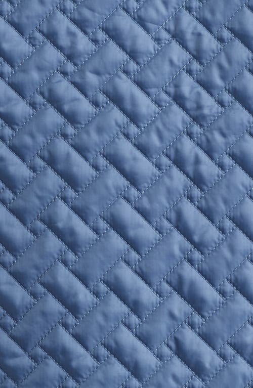 London Fog Water Resistant Quilted Jacket With Removable Hood In Blue