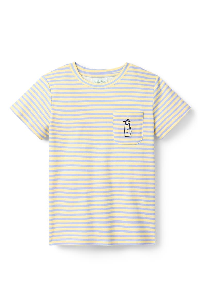 Little Paper Kids Jackson Pocket Tee, Main, color, Pale Blue / Yellow