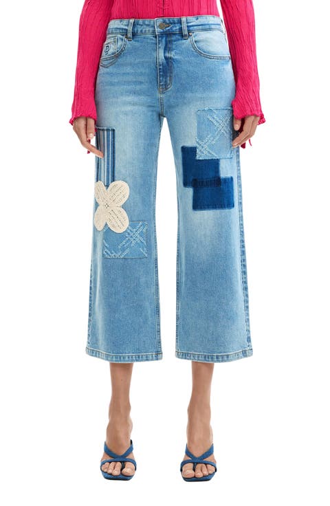 Patchwork Crop Jeans