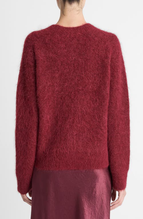 Vince Crewneck Brushed Sweater In Red
