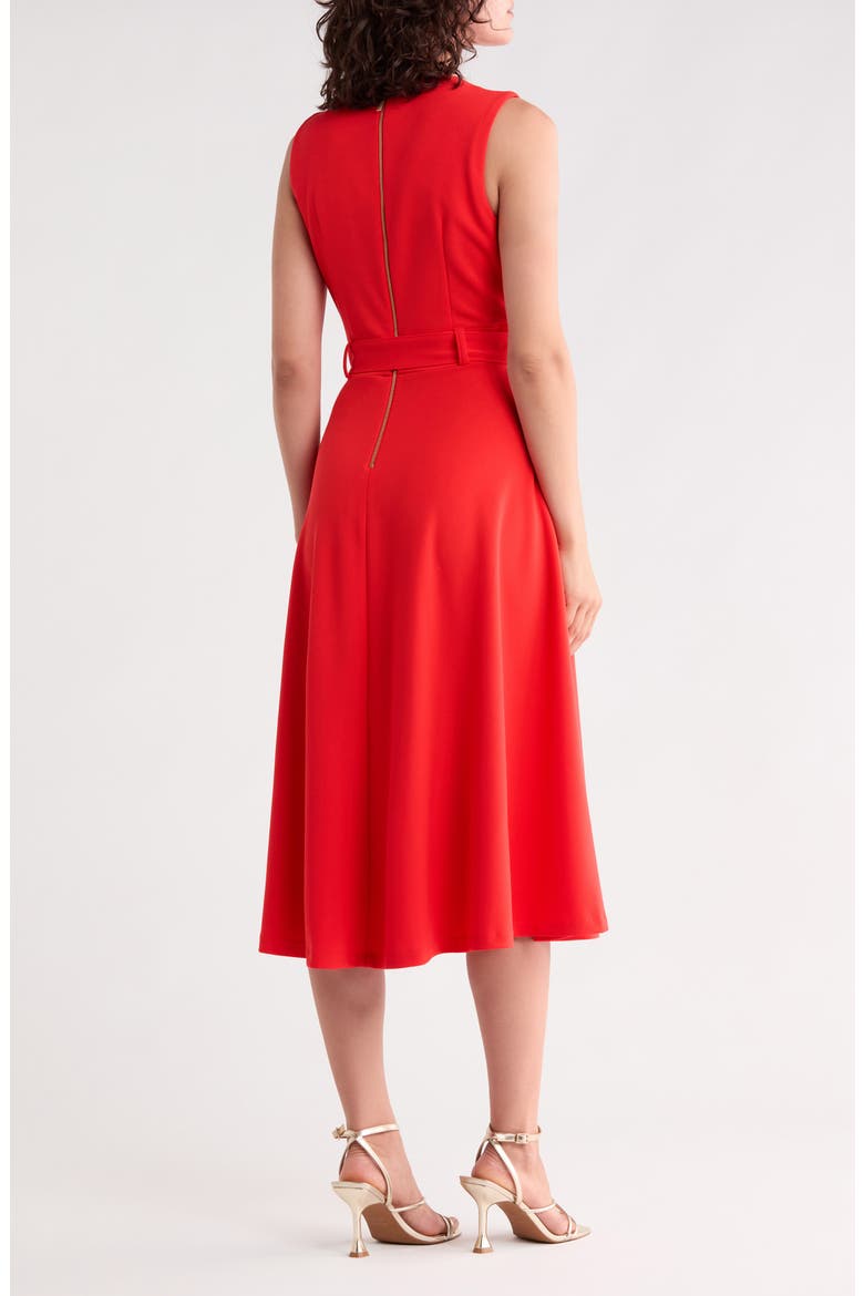 Self Belt A-Line Midi Dress, Alternate, color, TANGO