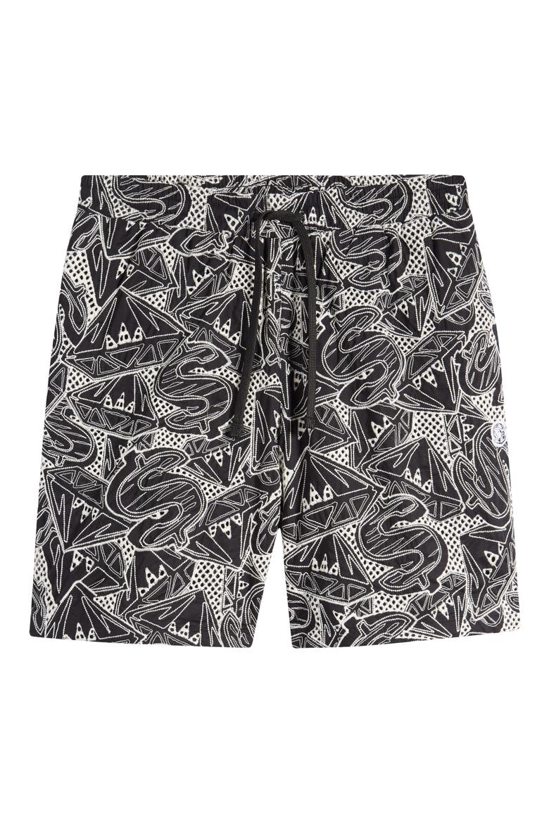 Diamond Dollars Cotton Drawstring Shorts, Alternate, color, G-BLACK