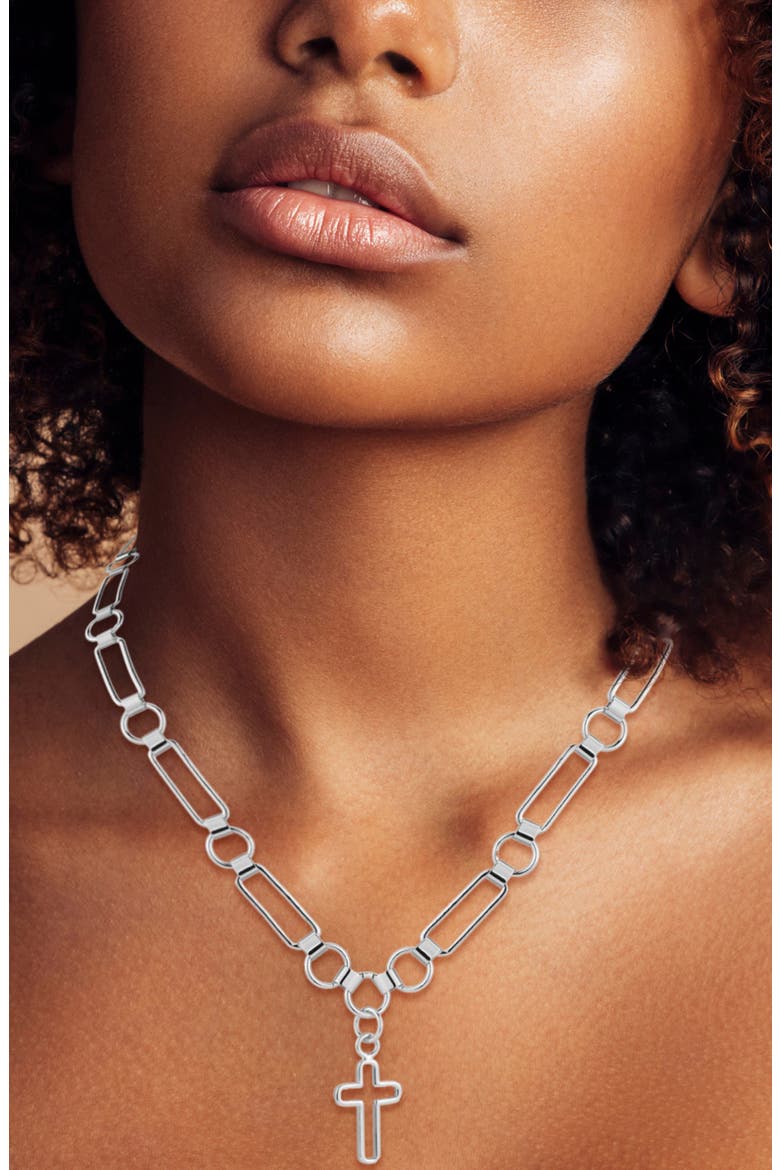 Cross Pendant Necklace, Alternate, color, SILVER