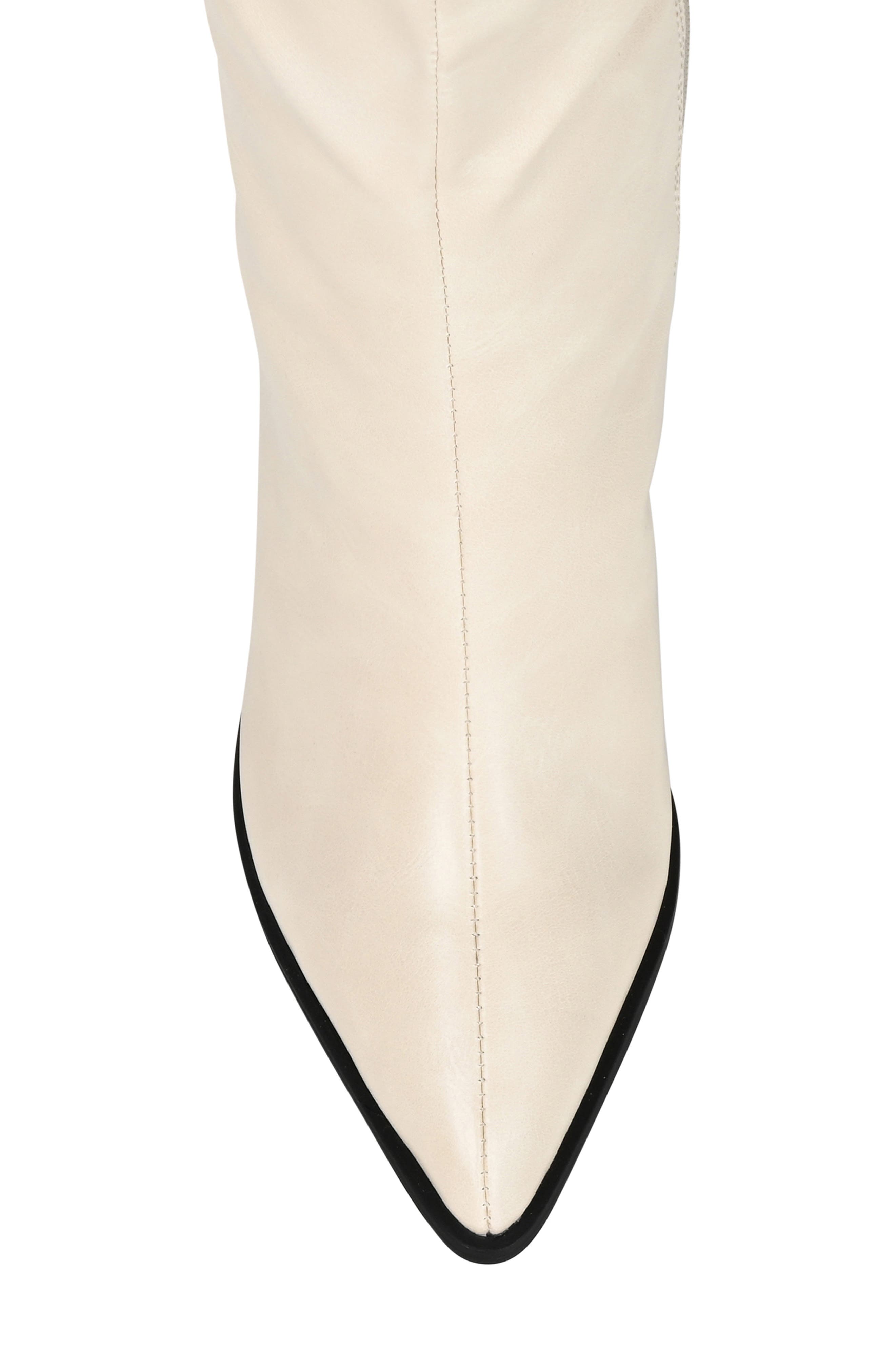Daria Whipstitch Tall Vegan Leather Western Boot, Alternate, color, BONE