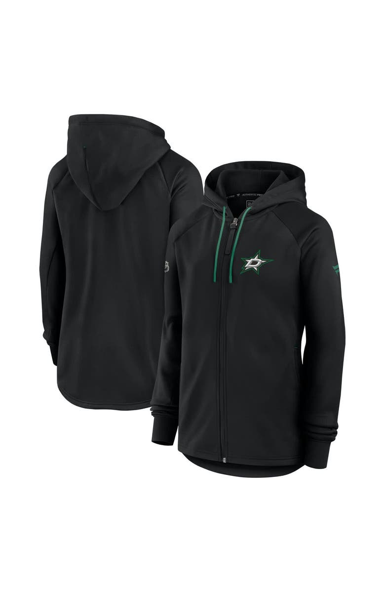 FANATICS Women's Fanatics  Black Dallas Stars Authentic Pro Rink Fleece Full-Zip Jacket, Alternate, color, 