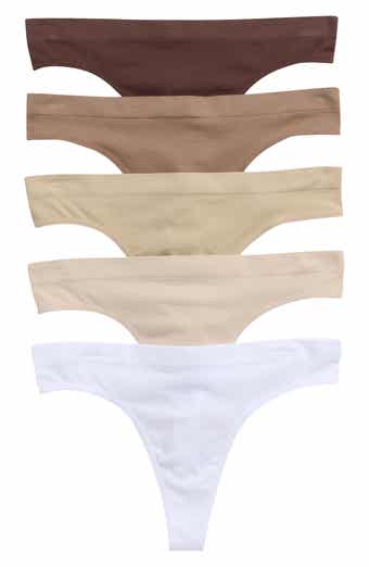 YOGALICIOUS Assorted 5-Pack Seamless Rib Thongs