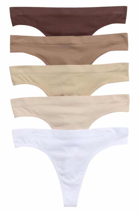 YOGALICIOUS Assorted 5-Pack Seamless Rib Thongs