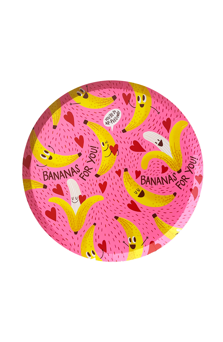 Daydream Society Bananas For You Large Valentine's Day Plates, Main, color, Assorted Pre-Pack