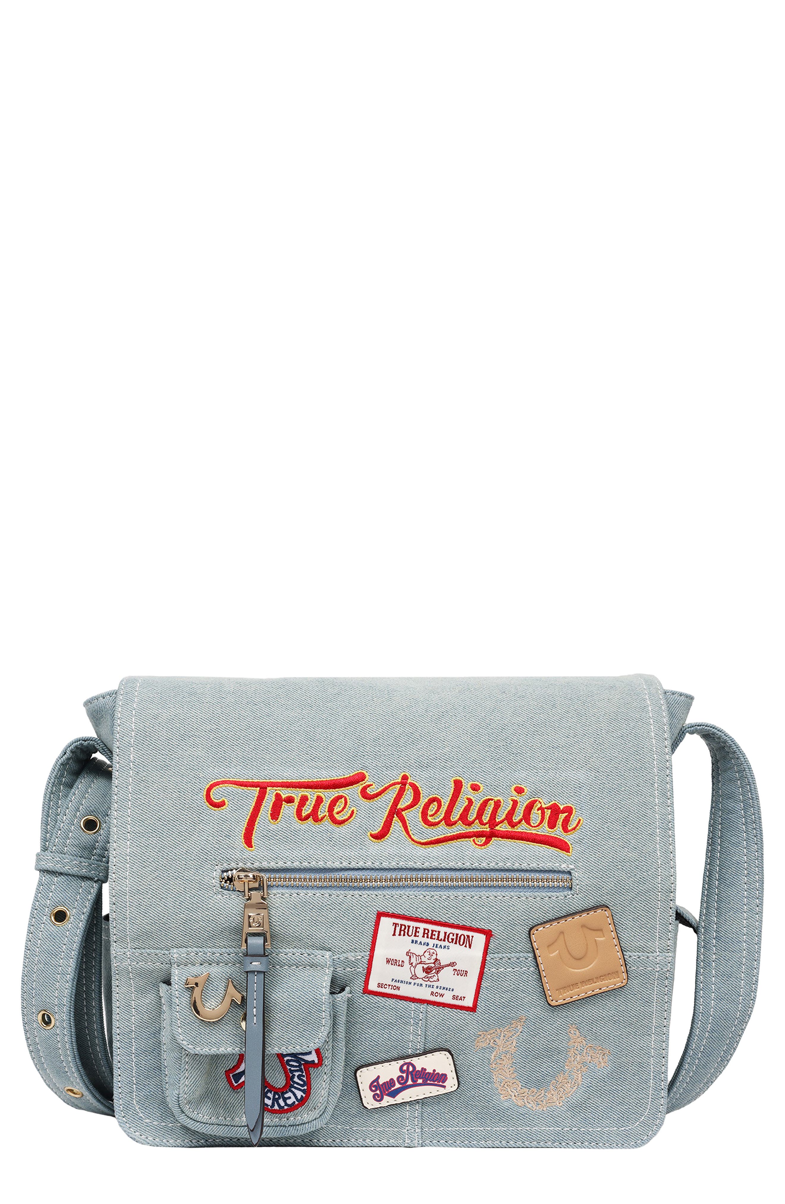 True Religion Multipatch Denim Messenger Bag