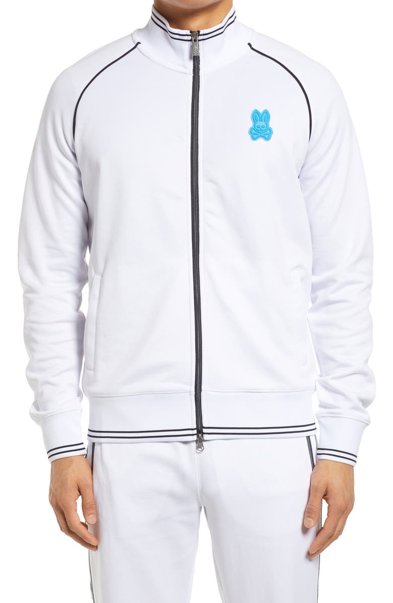 Psycho Bunny Men's Eaton Track Jacket, Alternate, color, 100 White