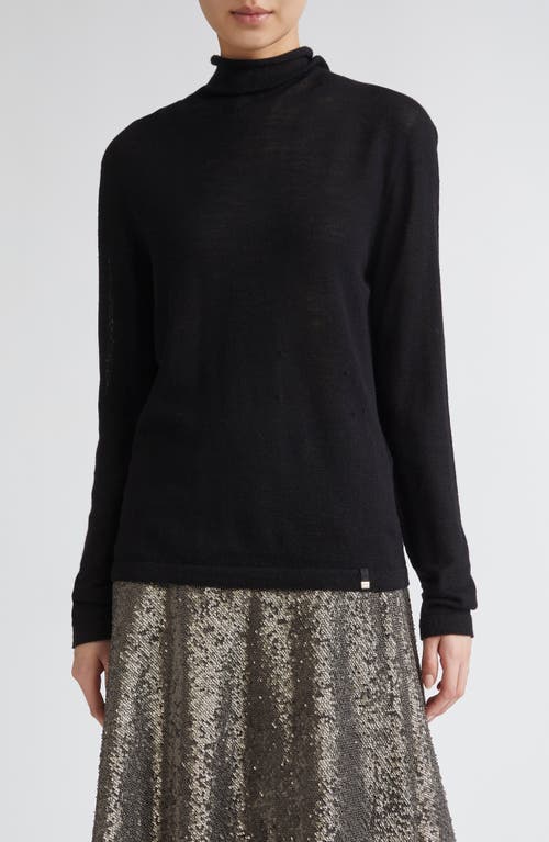Herno Virgin Merino Wool Funnel Neck Sweater In Black