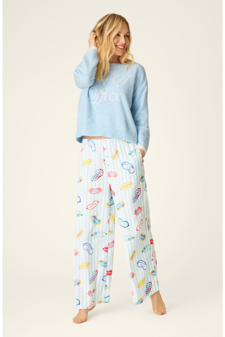 Flannel Pajama Pants, Alternate, color, BREEZE
