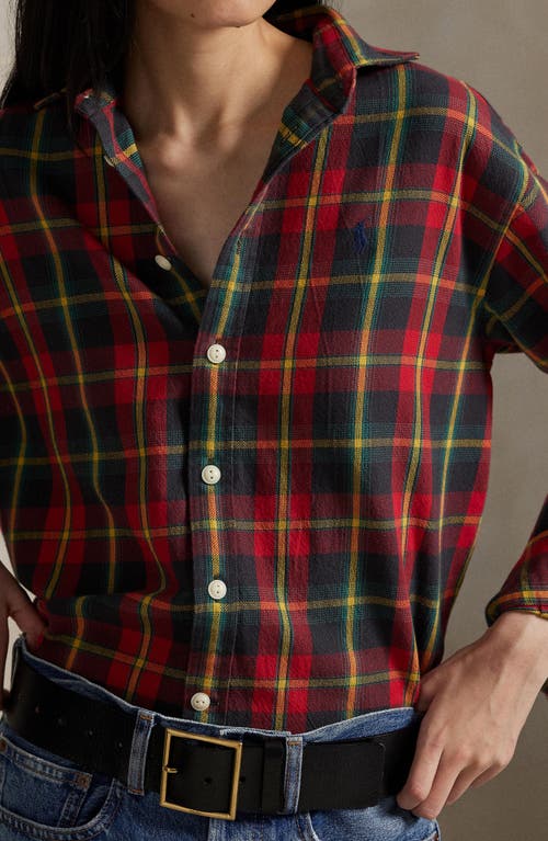 Polo Ralph Lauren Plaid Relaxed Fit Cotton Button-up Shirt In Red