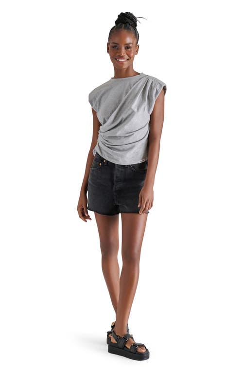 Steve Madden Draped Shoulder Pad T-shirt