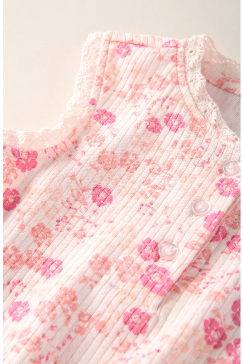 Lace Trim Cotton Rib Tank & Bloomers Set, Alternate, color, PINK HEAVEN DENSE DISTY