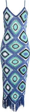 Elan Crochet Maxi Cover-Up Dress