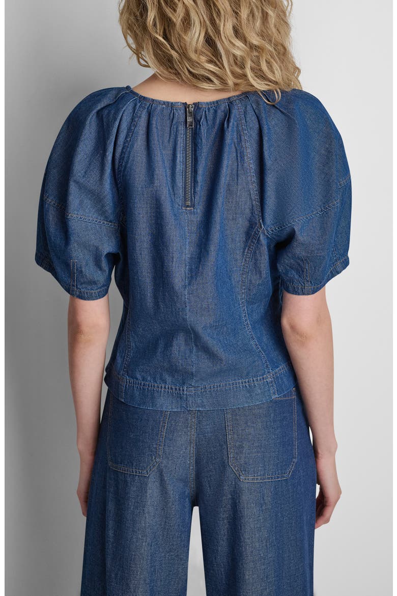 Crosby Lantern Sleeve Denim Top, Alternate, color, CROSBY WASH