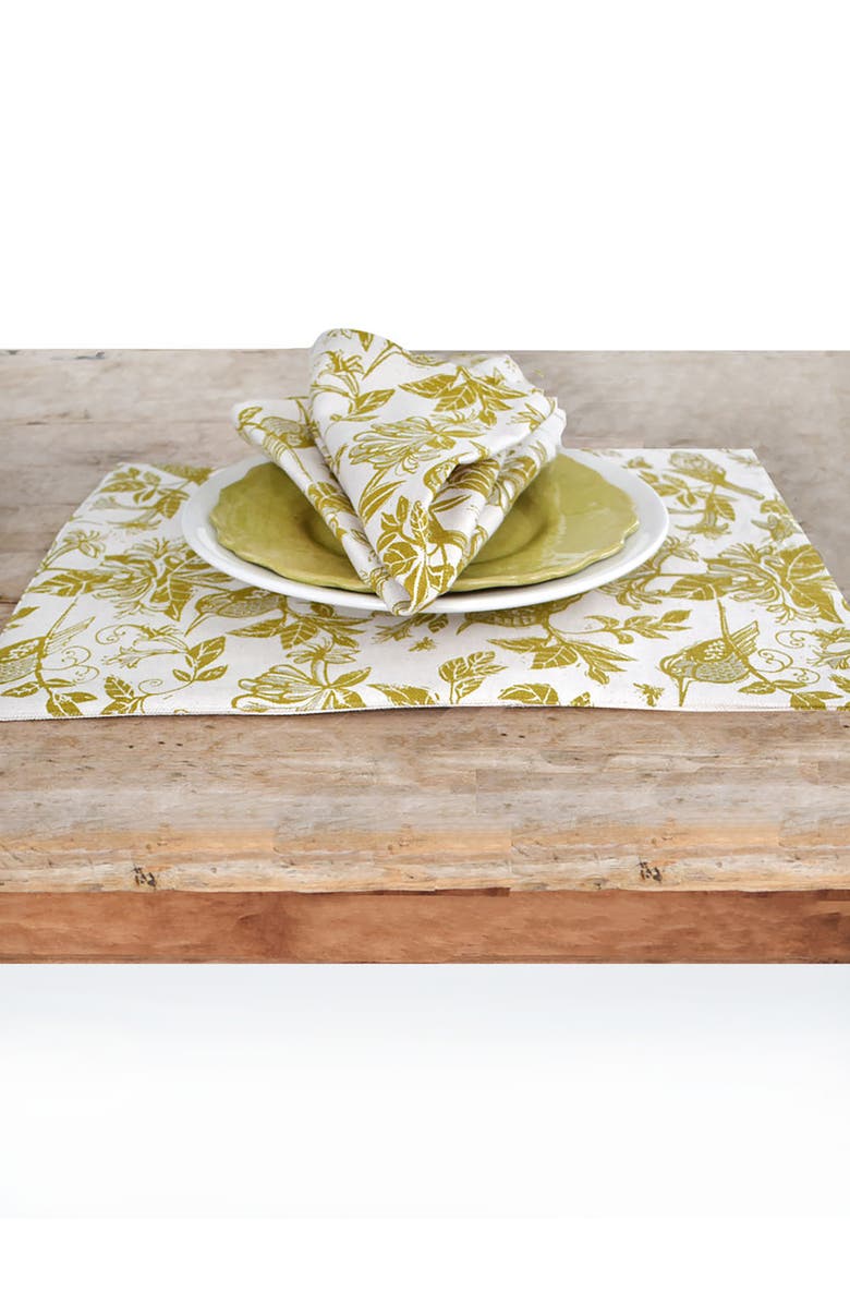 FRENCH HOME Honeysuckle Botanical Set of 4 Placemats, Alternate, color,