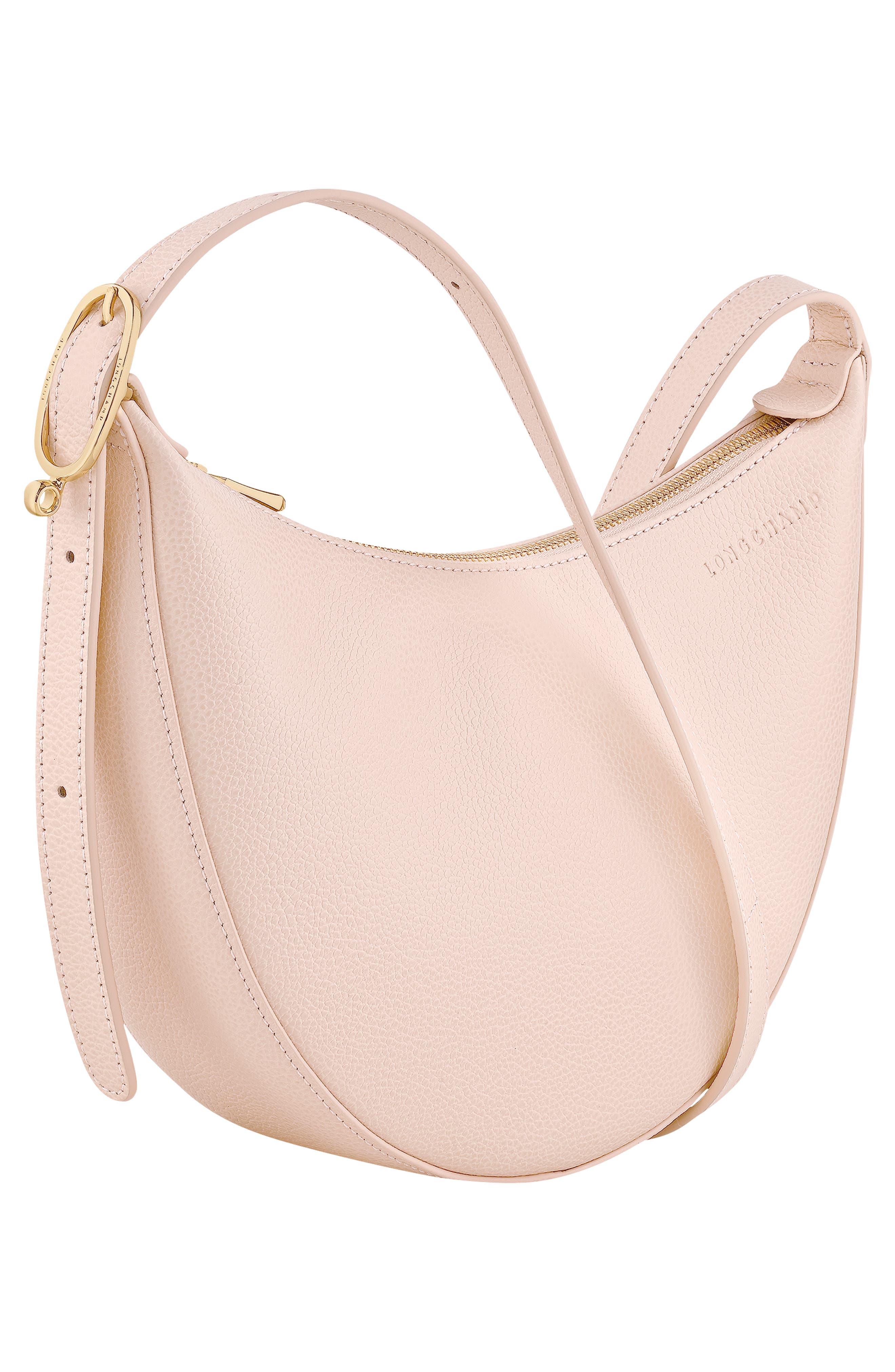 Longchamp Le Foulonne Small Leather Crossbody Bag, Alternate, color, Cream