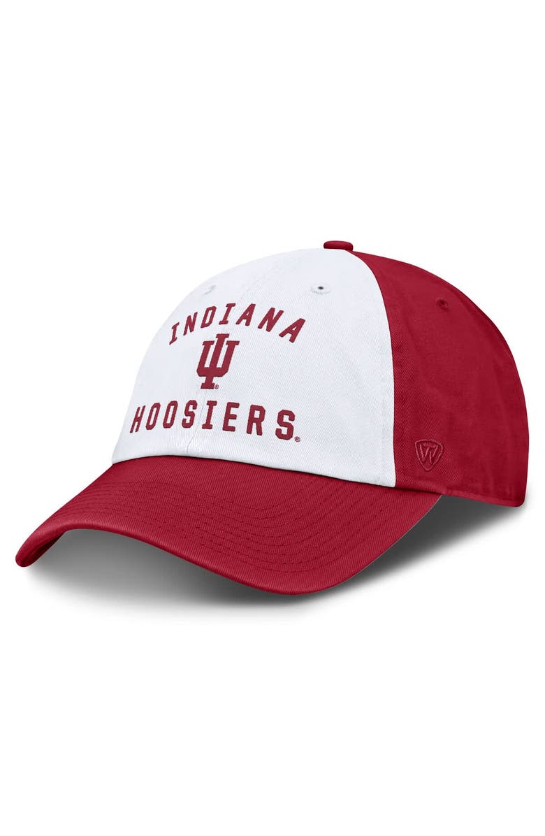 TOP OF THE WORLD Men's Top of the World  White Indiana Hoosiers Weston Adjustable Hat, Main, color, 