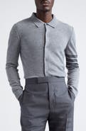 Thom Browne 4-Bar Cashmere Polo Cardigan