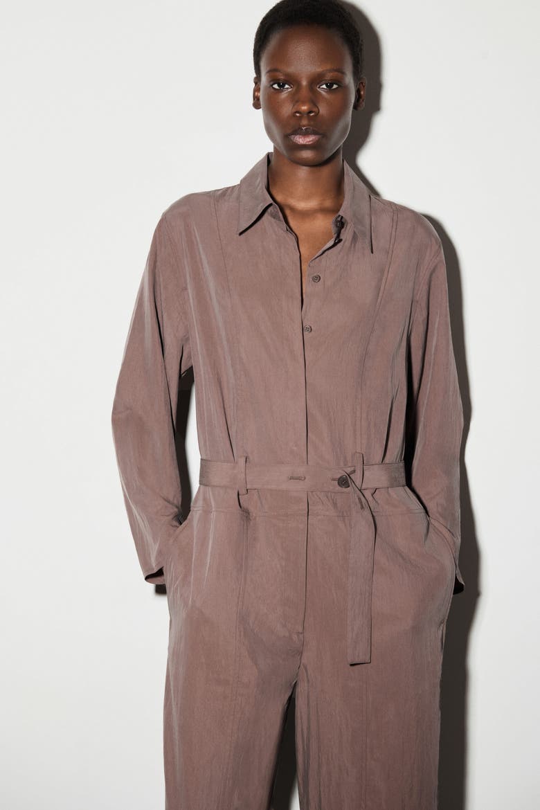 Belted Modal Coverall, Alternate, color, TERRACOTTA