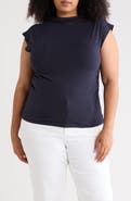 NORDSTROM RACK Ruched Mock Neck Top