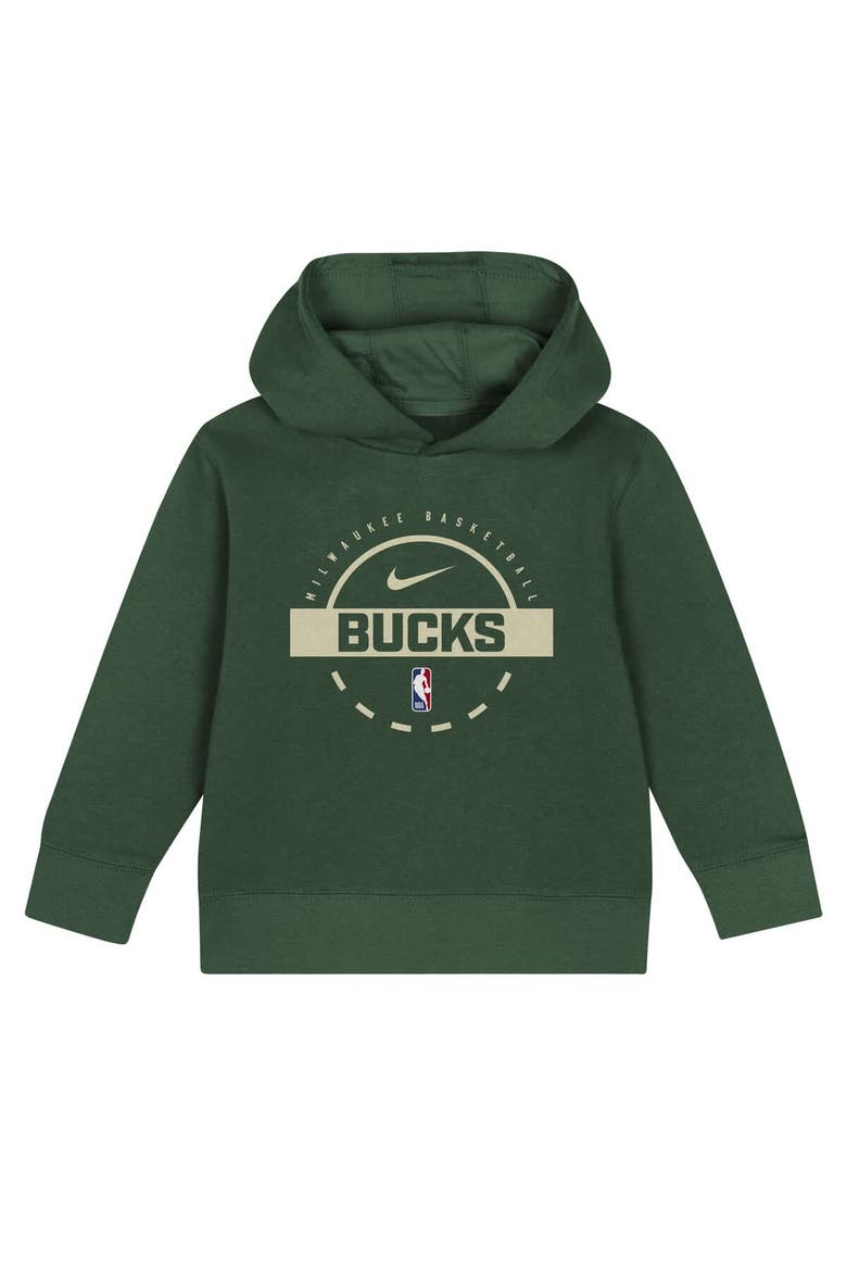 Toddler Nike Hunter Green Milwaukee Bucks Team Logo 2-Piece Club Fleece Hoodie & Sweatpants Set, Alternate, color, Hunter Green