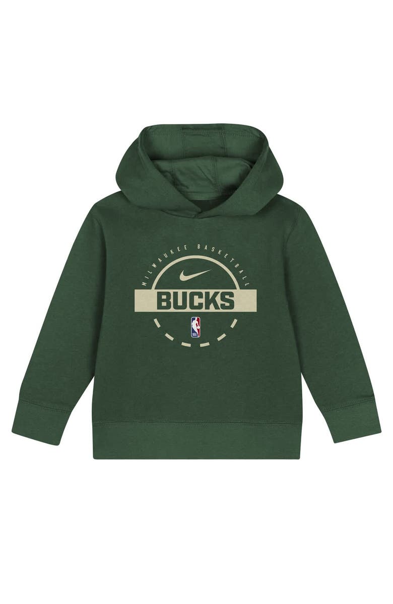 Nike Toddler Nike Hunter Green Milwaukee Bucks Team Logo 2-Piece Club Fleece Hoodie & Sweatpants Set, Alternate, color, Hunter Green