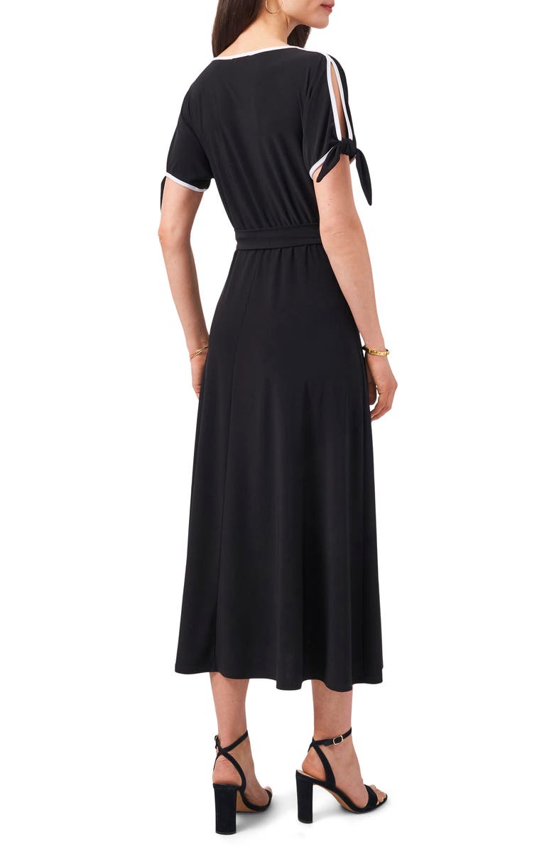 Chaus Cold Shoulder Tie Sleeve Midi Dress, Alternate, color, 