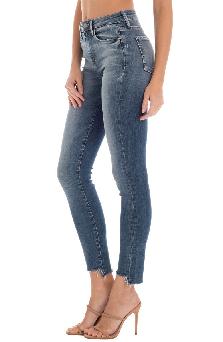 Fidelity Denim Gwen High Waist Raw Hem Skinny Jeans, Alternate, color, 
