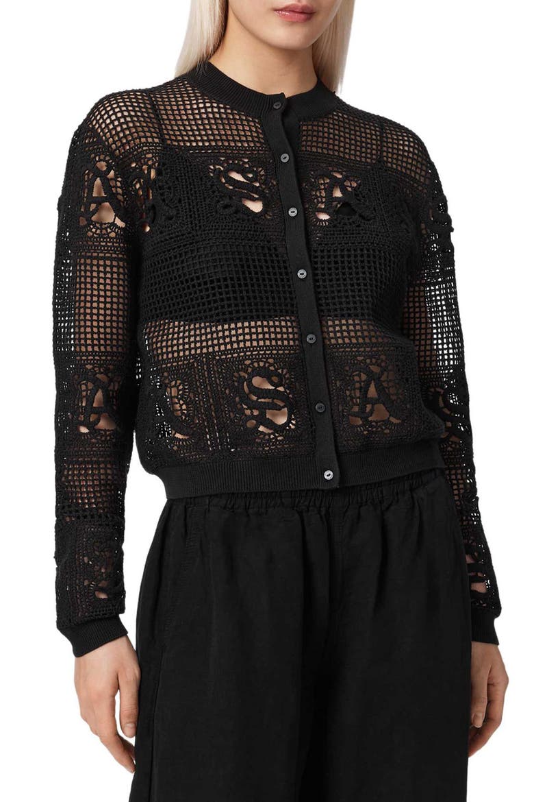 Kyra Mesh Cardigan, Main, color, BLACK