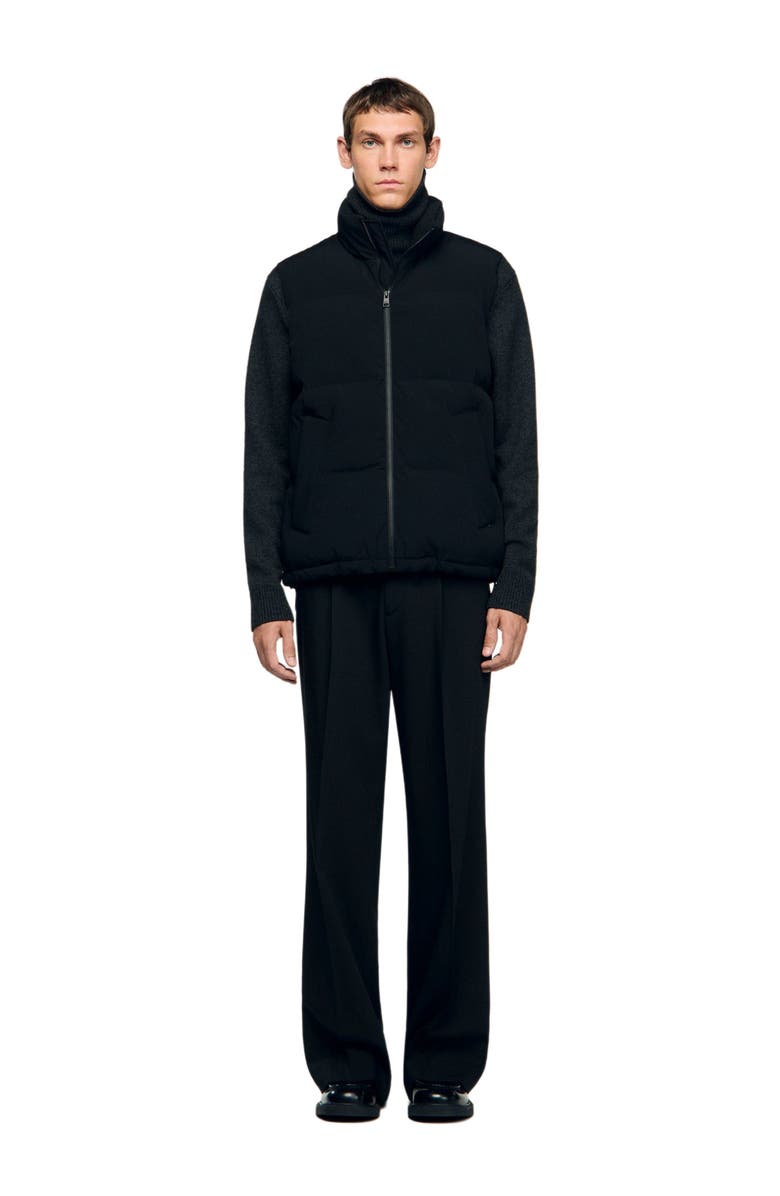 SANDRO Sleeveless technical puffer vest, Alternate, color, Black