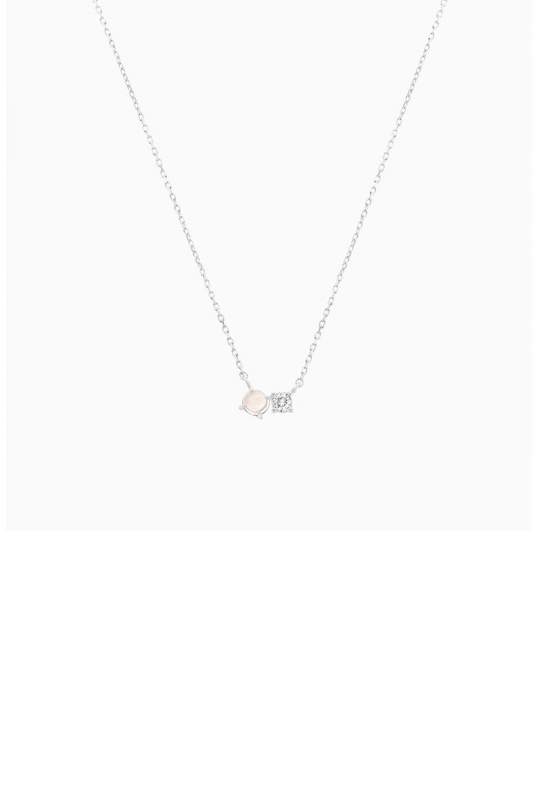 Brielle Dainty Pendant Necklace Trendy Minimalist Gold, Main, color, Silver