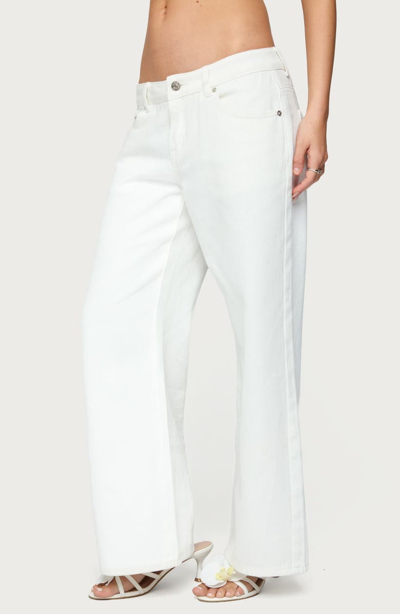 EDIKTED Roman Low Rise Slouchy Jeans, Alternate, color, White