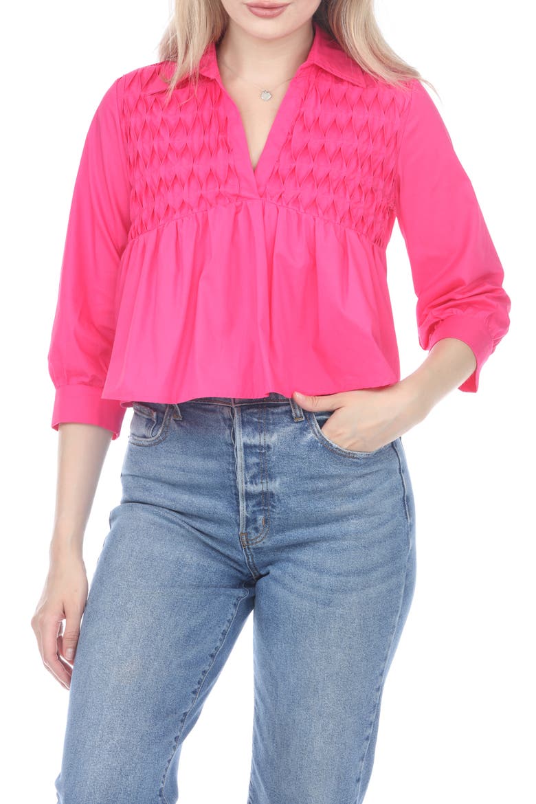 Smocked Babydoll Top, Main, color, FUCHSIA