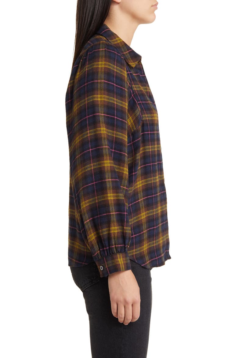 Lauren Plaid Button-Up Shirt, Alternate, color, NAVY HAZELNUT PINK