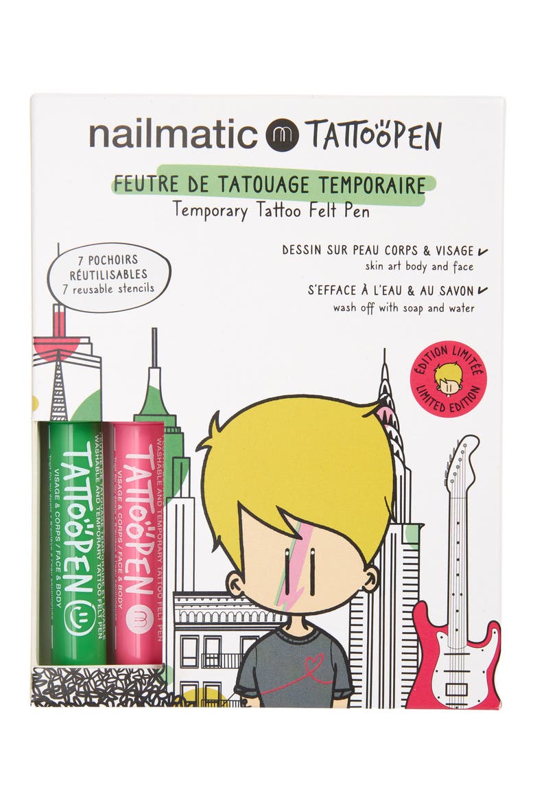 NYC Theme Washable Tattoo Pens, Main, color, ASST