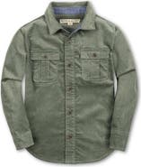 Hope & Henry Kids' Organic Long Sleeve Corduroy Flap Pocket Button Down Shirt