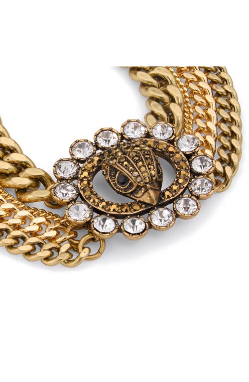 Kurt Geiger London Crystal Eagle Layered Chain Bracelet In Gold